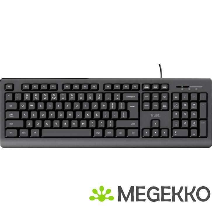 Trust TK-150 Toetsenbord Zwart, Computers en Software, Toetsenborden, Nieuw, Verzenden