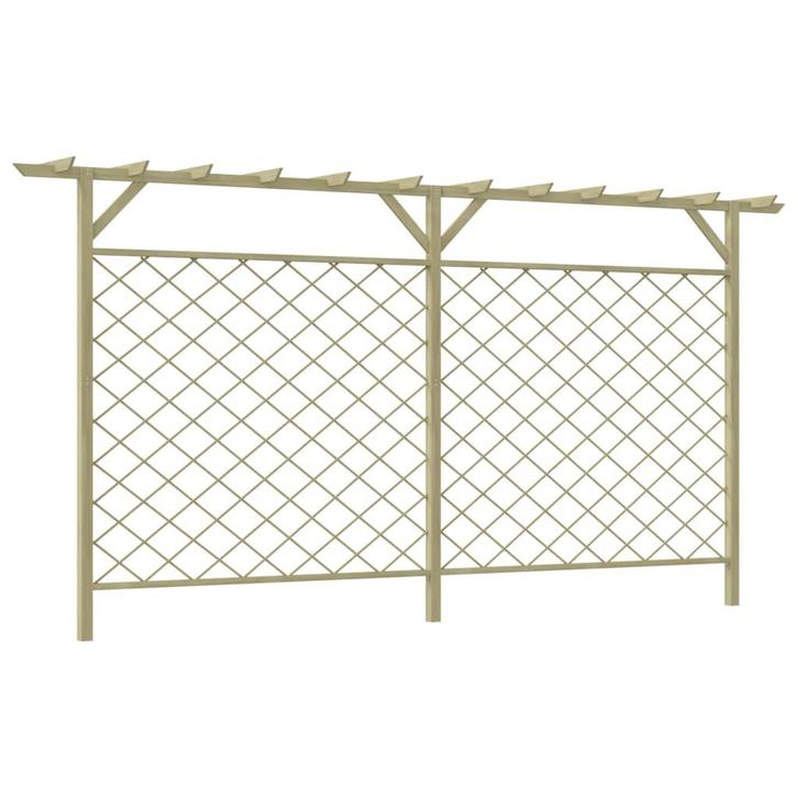 vidaXL Tuinhek met latwerk en pergola hout, Tuin en Terras, Tuinhekken en Hekwerk, Nieuw, Verzenden