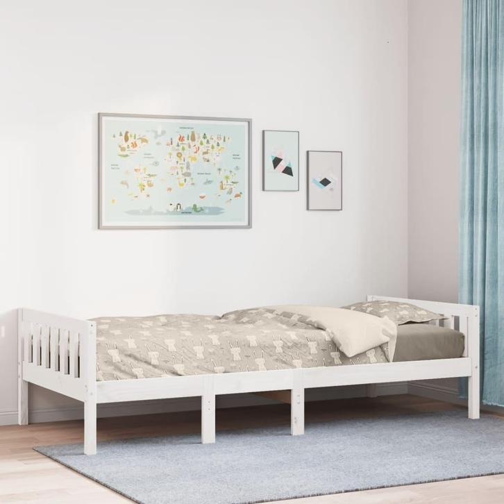 vidaXL Kinderbed zonder matras massief grenenhout wit 90x200, Huis en Inrichting, Slaapkamer | Bedden, Nieuw, Verzenden