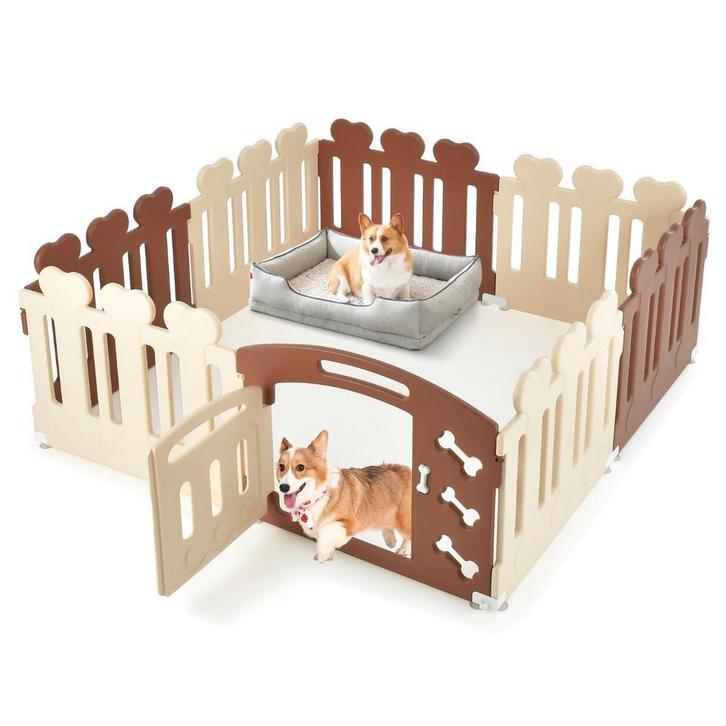 2dekans | Coast Puppyren 8 Panelen - Beige/Bruin - 60cm Hoog, Dieren en Toebehoren, Honden-accessoires, Ophalen of Verzenden