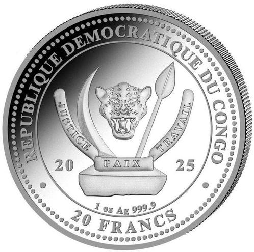 Congo. 20 Francs 2025 World’s Wildlife – The Lion – 1 oz, Postzegels en Munten, Munten | Europa | Niet-Euromunten