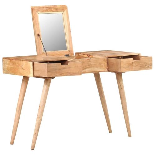 vidaXL Kaptafel met spiegel 112x45x76 cm massief acaciahout, Huis en Inrichting, Tafels | Kaptafels, Nieuw, Verzenden
