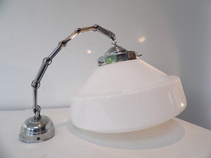 Lampe - Verre chromé/opalin, Antiquités & Art, Art | Objets design