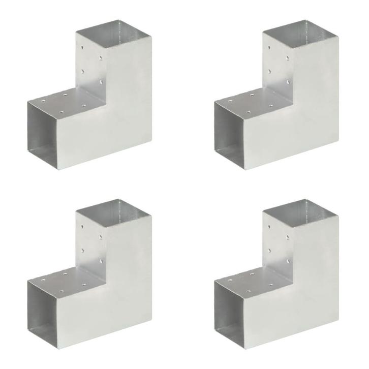 vidaXL Paalverbindingen 4 st L-vorm 91x91 mm gegalvaniseerd, Tuin en Terras, Palen, Balken en Planken, Nieuw, Verzenden