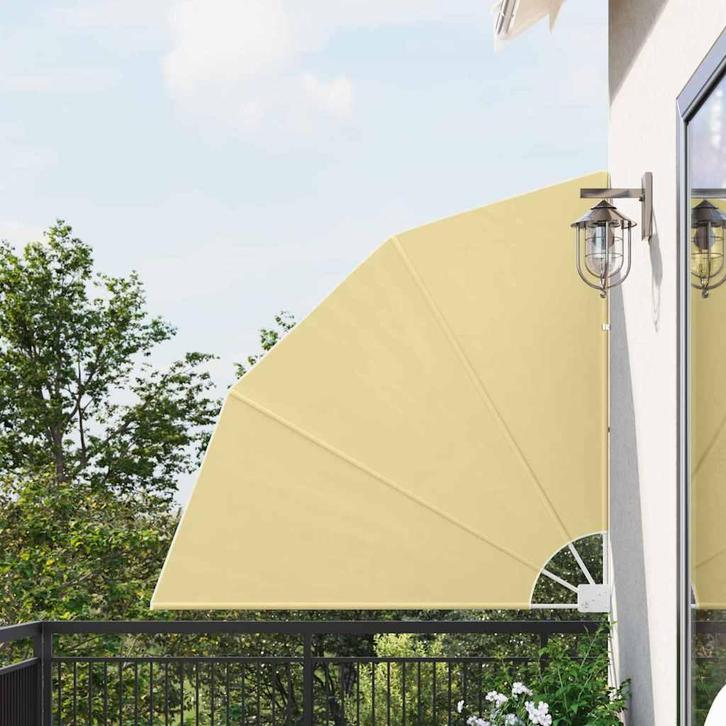 vidaXL Balkon Privacy Scherm Zand 140 x 140 cm Polyester, Tuin en Terras, Parasols, Nieuw, Verzenden