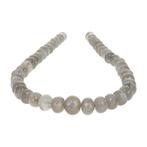 Draad van natuurlijke grijze maansteen, facetgeslepen rondel