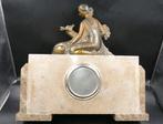 Klok - Baleste - Art Deco Marmer, Zinklegering, Dame à la, Antiek en Kunst