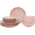 Service de table moucheté Eclipse - rose - 18 pièces | 6, Maison & Meubles, Verzenden, Neuf