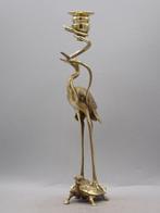 Kaarsenhouder reiger, schildpad en slang - Brons, Antiek en Kunst