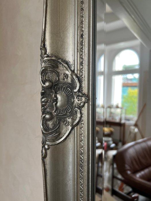 Spiegel- Grote wandspiegel – barokstijl – zilveren frame -, Antiek en Kunst, Curiosa en Brocante