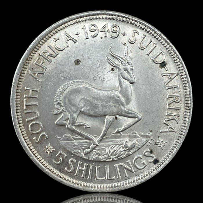 Zuid-Afrika. George VI. 5 Shilling 1949. (Zonder, Postzegels en Munten, Munten | Europa | Niet-Euromunten