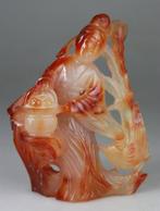 Beeld - Beeldje - Kwanyin - Agaat, Carneool - China - Eind, Antiek en Kunst