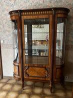 Hoog dressoir - Glas, Hout - Hoge dressoir rond glas, Antiek en Kunst