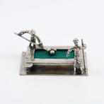 NO RESERVE - Biljart / Pooltafel - Miniatuur figuur - .835, Antiek en Kunst