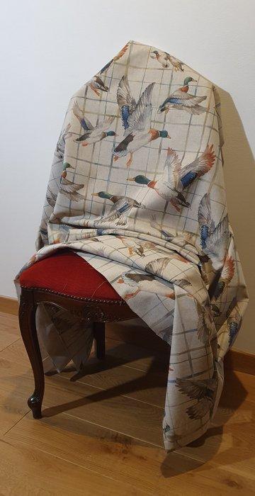 Stof Landelijk Jachtstijl met wilde eenden in de vlucht -, Antiek en Kunst, Antiek | Tapijten, Tafelkleden en Textiel