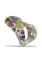 Ring - 18 karaat Witgoud, 18K witgouden ring met meerdere, Handtassen en Accessoires, Ringen, Nieuw