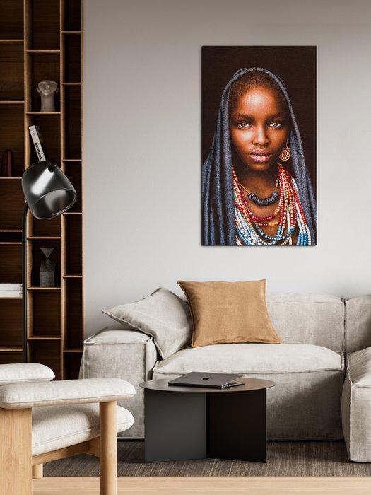 GRATIS VERZENDING !!! Ethiopisch meisje van de stam Arbore -, Antiek en Kunst, Antiek | Tapijten, Tafelkleden en Textiel