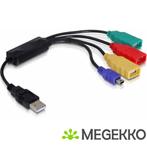 Delock 61724 USB 2.0 externe 4-poorts kabelhub, Computers en Software, USB Sticks, Verzenden, Nieuw