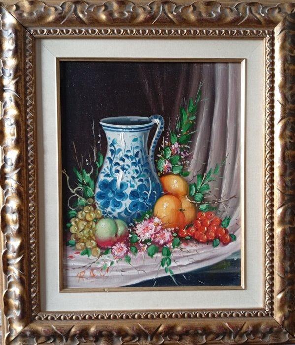 Roberto Michel (XX) - Bodegón tradicional, Antiek en Kunst, Kunst | Schilderijen | Klassiek