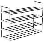 vidaXL Schoenenrek met 4 schappen metaal en kunststof zwart, Huis en Inrichting, Kasten | Schoenenkasten, Verzenden, Nieuw