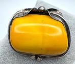 Sans Prix de Réserve - Broche Argent Ambre - Fabriqué à la, Handtassen en Accessoires, Antieke sieraden
