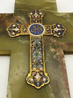 Crucifix - Emaille en brons - 1850-1900 - Napoleon