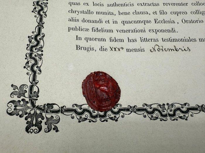 Reliek document - Papier - 1850-1900, Antiek en Kunst, Kunst | Niet-Westerse kunst