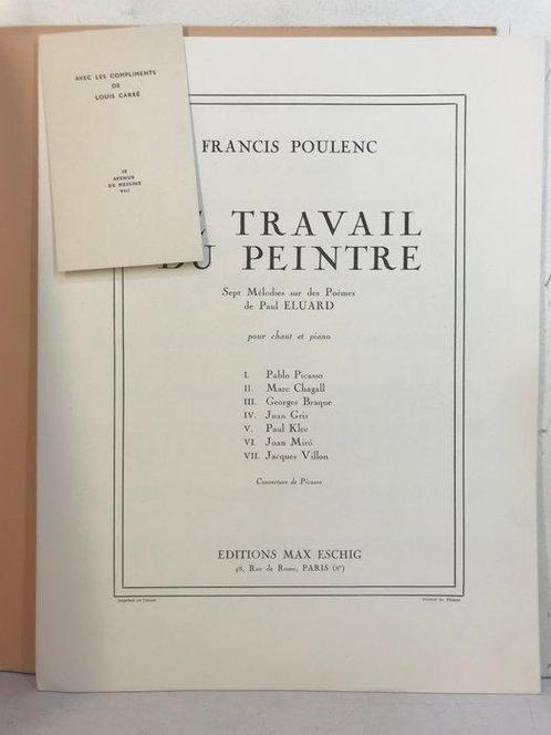 Francis Poulenc; Paul Eluard, Picasso - Le travail du, Antiek en Kunst, Antiek | Boeken en Manuscripten