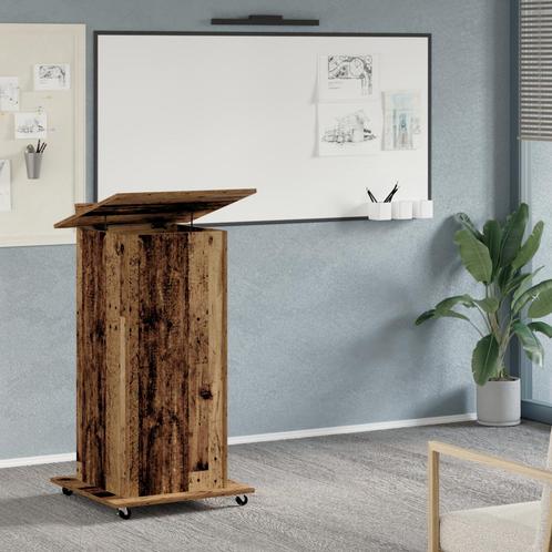 vidaXL Leskantoor Podium met Wielen Oud Hout Bewerkt Hout, Huis en Inrichting, Bureaus, Nieuw, Verzenden