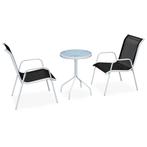 vidaXL Ensemble de bistro 3 pcs Acier Noir, Jardin & Terrasse, Verzenden, Neuf