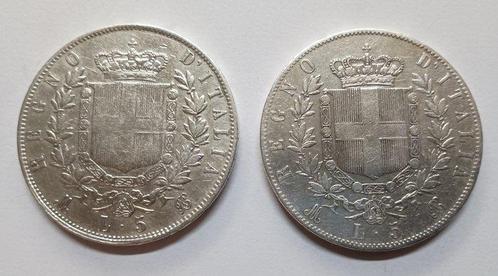 Italie, Royaume Vittorio Emanuele II. 5 Lire 1870/1871, Postzegels en Munten, Munten | Europa | Niet-Euromunten