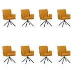 Set van 8 Leren draaibare eetkamerstoelen Elite - Toledo, Huis en Inrichting, 60 tot 90 cm, Nieuw, Leer, Ophalen of Verzenden