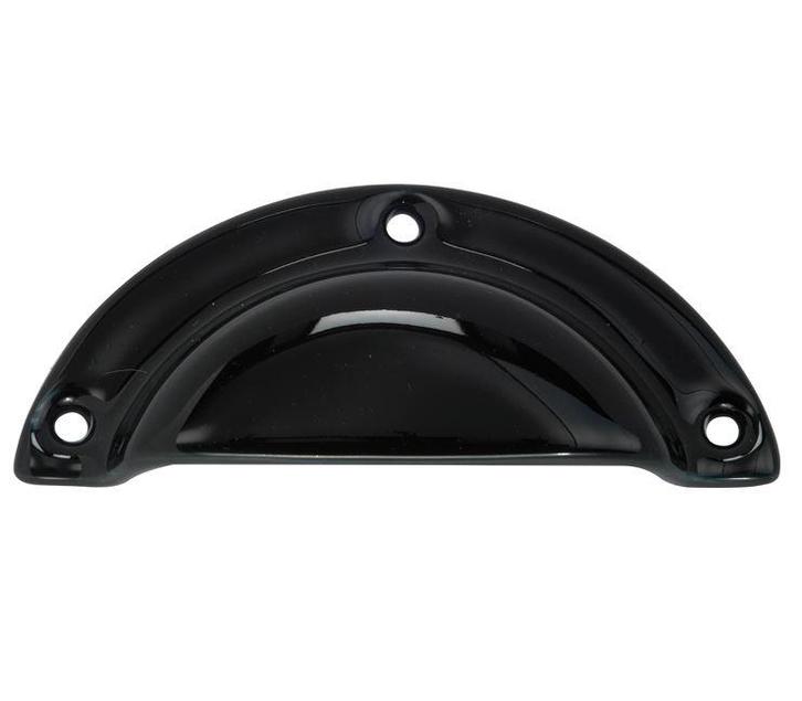 Schelpgreep porselein opschroevend zwart, Doe-het-zelf en Bouw, Hang- en Sluitwerk, Klink of Kruk, Nieuw, Overige materialen