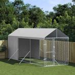 Hondenkennel met dak 2x6x2,5 m gegalvaniseerd staal, Dieren en Toebehoren, Hondenhokken, Verzenden, Nieuw