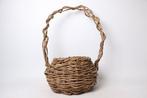 Vaas - Hout - Met de hand geweven wijnrankmand wit