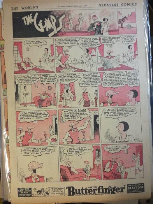Napoleon - The Gumps - 17 Krantenpaginas en strips - 1938, Boeken, Strips | Comics
