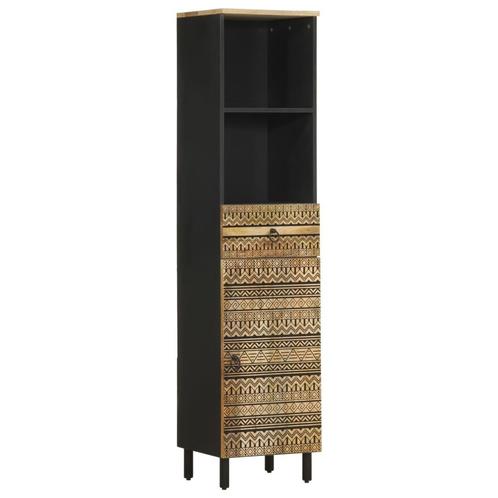 vidaXL Badkamerkast 38x33,5x160 cm massief mangohout, Huis en Inrichting, Badkamer | Badkamermeubels, Nieuw, Verzenden