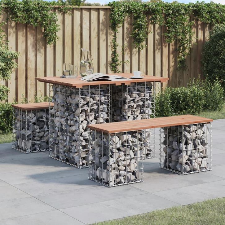 vidaXL Tuintafel Schanskorfontwerp 100x70x72 cm massief, Jardin & Terrasse, Tables de jardin, Envoi