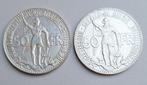 België. Leopold III. 50 Francs 100 ans des chemins de fer, Postzegels en Munten