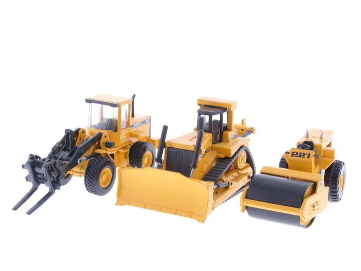 Schaal 1:50 JOAL - 163 Volvo L-70C 221 Cat stoomroller Tr..., Hobby en Vrije tijd, Modelauto's | 1:50, Zo goed als nieuw, Ophalen of Verzenden