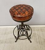 Tabouret - réglable en hauteur - Cuir, Fer