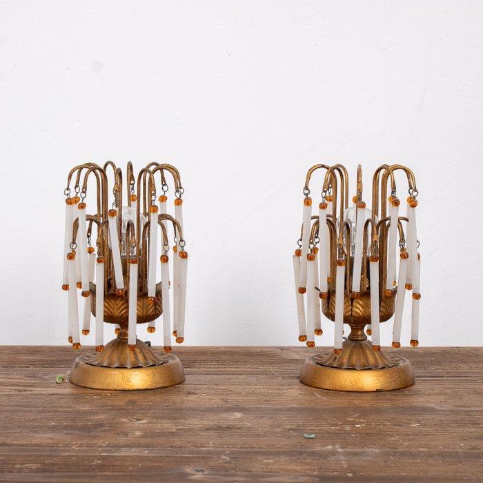 Nachtlampje (2) - fontein - Legering, Glas - opalijn glazen, Antiek en Kunst, Curiosa en Brocante