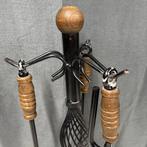 Kachel (4) - Vintage haardset op standaard - Hout, Metaal -