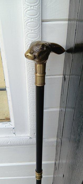 Wandelstok - konijn - messing aluminum - messing konijn, Antiquités & Art, Art | Objets design