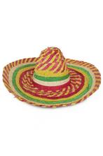 Sombrero Hoed Rood Geel Groen Wit Mexico Mariachi Gevlochten, Ophalen of Verzenden, Nieuw