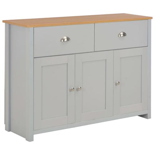 vidaXL Dressoir 112x35x81 cm grijs, Huis en Inrichting, Kasten | Dressoirs, Nieuw, Verzenden