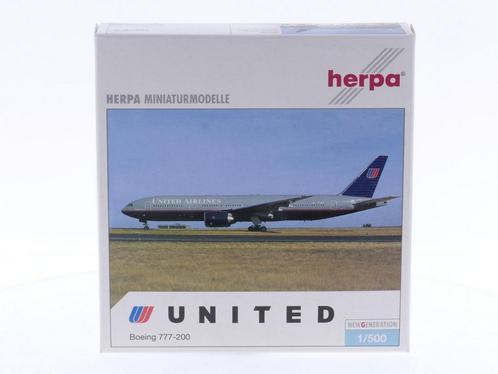 Schaal 1:500 Herpa 506328 United Airlines - Boeing 777-20..., Hobby en Vrije tijd, Modelbouw | Vliegtuigen en Helikopters, Gebruikt