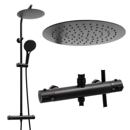 Luxe Zwarte Doucheset met Grote Regendouche en Handdouche..., Doe-het-zelf en Bouw, Sanitair, Nieuw, Ophalen of Verzenden