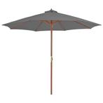 vidaXL Parasol met houten paal 300 cm antraciet, Tuin en Terras, Verzenden, Nieuw