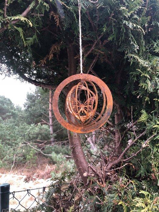 Beeld, Wind Spinner Butterfly - 15 cm - Staal, Antiek en Kunst, Curiosa en Brocante